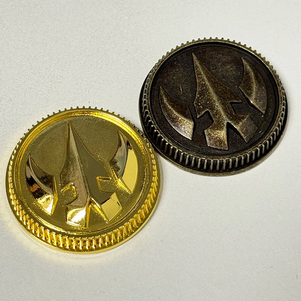 Legacy Lord Drakkon Power Coin Gold Weathered Cosplay Prop for Legacy Morpher Ranger