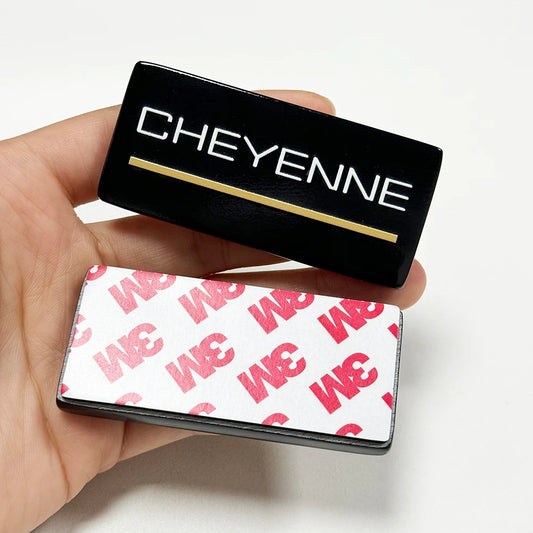 2PCS Silverado Car Emblem 88-94 Cheyenne Side Roof Pillar Cab Badge Nameplate Chrome With Waterproof Adhesive