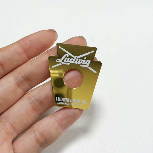 Ludwig Keystone Monroe Snare Drum Badge 80's 90's Without Grommet Logo Plate Emblem Vintage Part