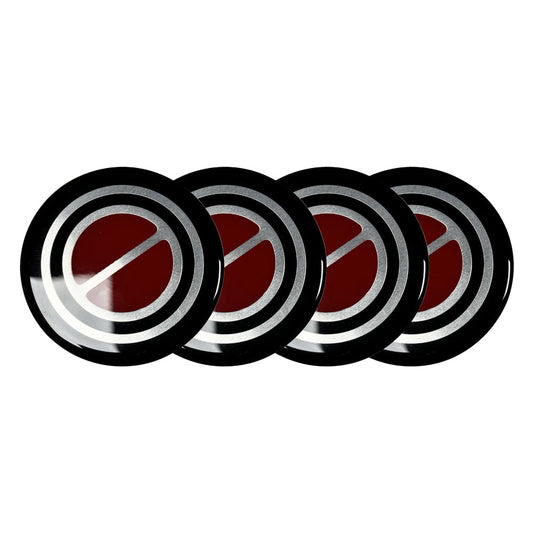 4pcs 1980-1996 FORD F150 BRONCO VAN Center Caps RED EMBLEM STICKERS BADGES LOGO Bronco 92 93 94 95 96 Hollander