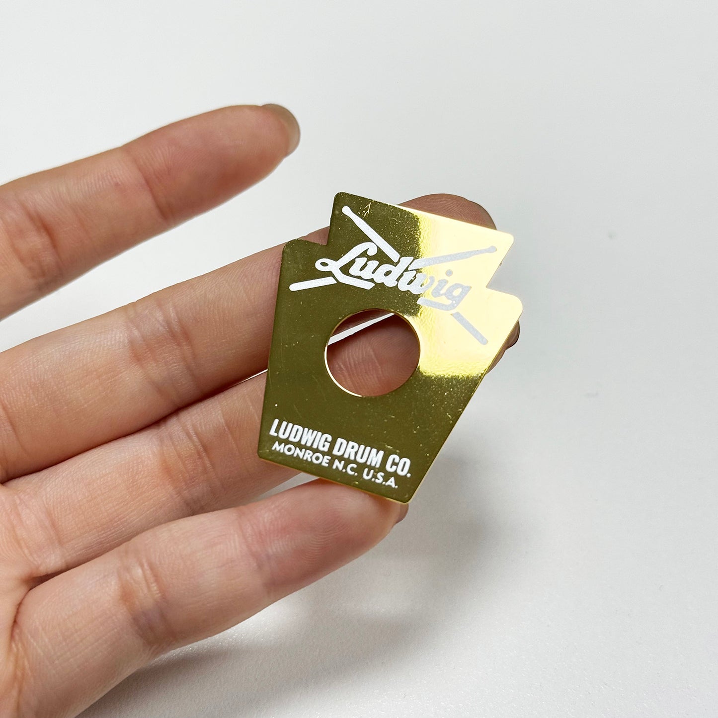 Ludwig Keystone Monroe Snare Drum Badge 80's 90's Without Grommet Logo Plate Emblem Vintage Part