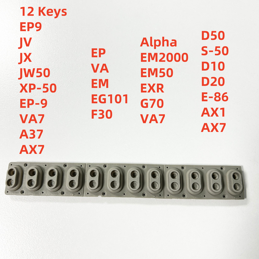 Conductive Rubber Key Contact Conductive Strip For Roland 12 Keys EP9 JV JX JW50 XP-50 EP-9 VA7 A37 AX7 EP VA EM EG101 F30 Alpha EM2000 EM50 EXR G70 D50 S-50 D10 D20 E-86 AX1 AX7 VA7