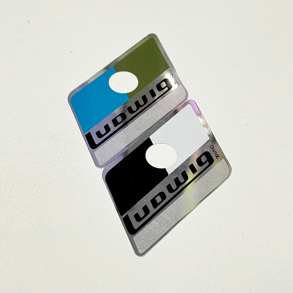 Ludwig 1970’s 1980's Blue And Olive , Black And White Drum Badge Pointy Vintage CHICAGO ERA SNARE TOM BASS + DRUM Part