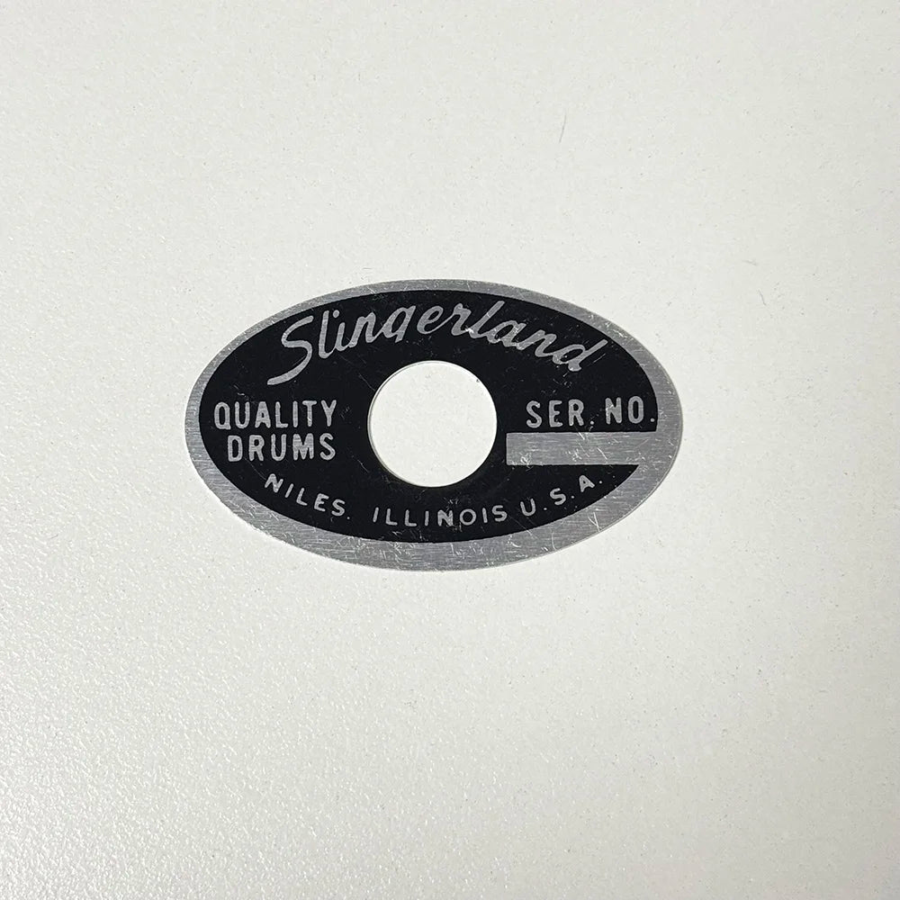 Slingerland Oval Drum Vintage Badge Niles ILLINOIS 70's through early 80's Logo Plate Part