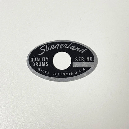 Slingerland Oval Drum Vintage Badge Niles ILLINOIS 70's through early 80's Logo Plate Part