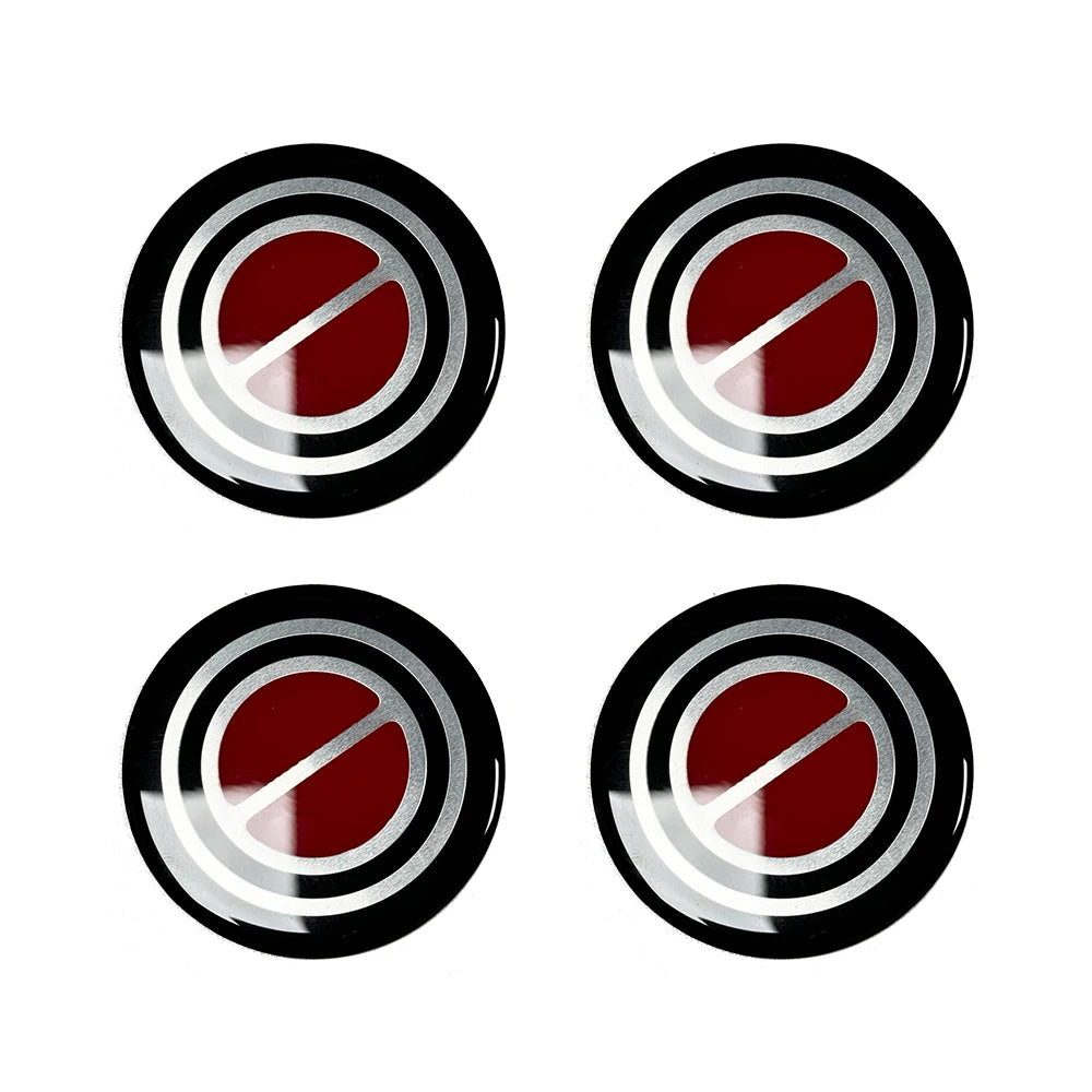 4pcs 1980-1996 FORD F150 BRONCO VAN Center Caps RED EMBLEM STICKERS BADGES LOGOS