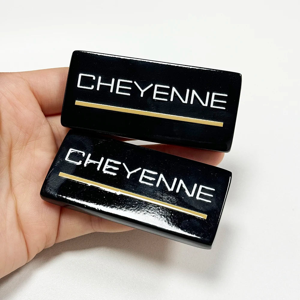 1PC/2PCS Silverado Car Emblem 88-94 Cheyenne Side Roof Pillar Cab Badge Nameplate Chrome With Waterproof Adhesive