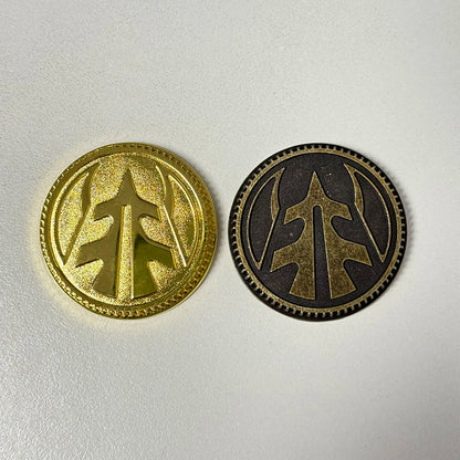 Legacy Tiger Power Coin-Gold Coin-Weathered Made for Legacy Ranger Morpher Cosplay