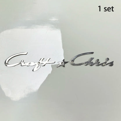Chris * Craft Vintage Chrome Plated Logo Metal Badge Project/Restoration Small Version Interior Panel Marine Letter Markings