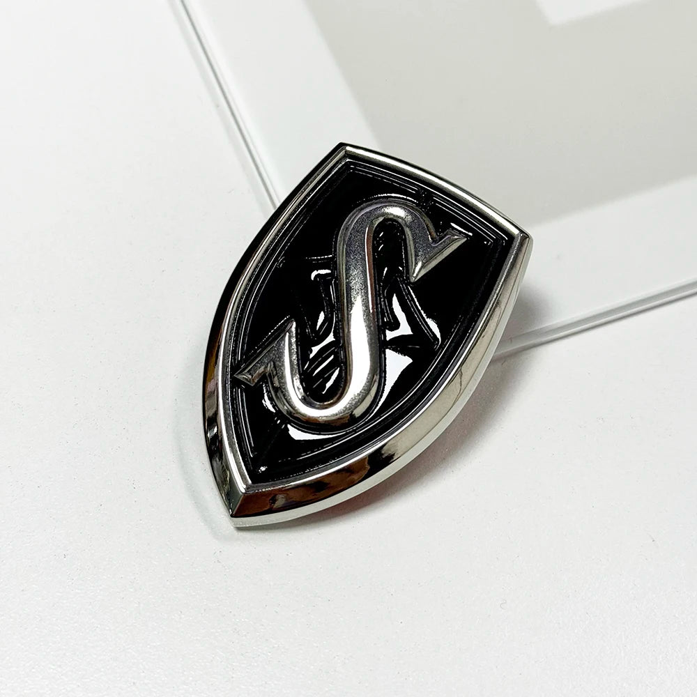 BLACK SILVIA S HOOD TRUNK Metal EMBLEM Nissan 240 SR20DET JDM S14 240SX Badge With Pre Applied Adhesive-backing