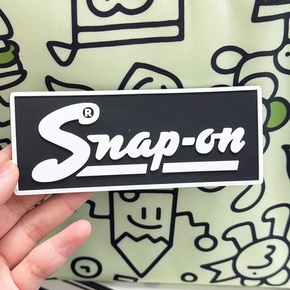 5" x 2" SNAP-ON Vintage Tool Box Badge, Emblem, Name Plate, Tag 3D Rubber Including 3M Tape Suitable for Christmas Gifts