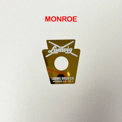 Ludwig Keystone Monroe Snare Drum Badge 80's 90's Without Grommet Logo Plate Emblem Vintage Part