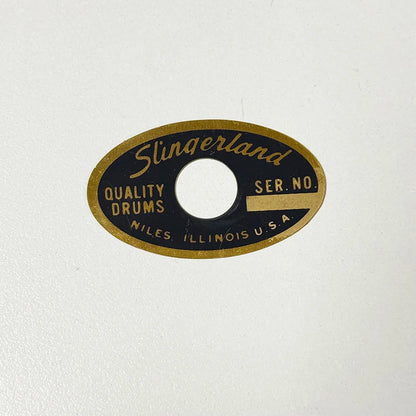Oval Quality Drum Vintage Badge Niles ILLINOIS U.S.A. 70's 80's Slingerland Logo Plate Part