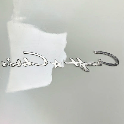 Chris * Craft Vintage Chrome Plated Logo Metal Badge Project/Restoration Small Version Interior Panel Marine Letter Markings