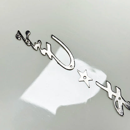 Chris * Craft Vintage Chrome Plated Logo Metal Badge Project/Restoration Small Version Interior Panel Marine Letter Markings