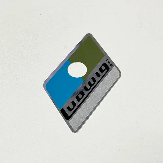 Blue And Olive Pointy Vintage Drum Badge Ludwig 1970’s 1980's CHICAGO ERA SNARE TOM BASS + DRUM Part