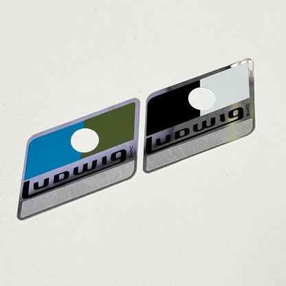 Ludwig 1970’s 1980's Blue And Olive , Black And White Drum Badge Pointy Vintage CHICAGO ERA SNARE TOM BASS + DRUM Part